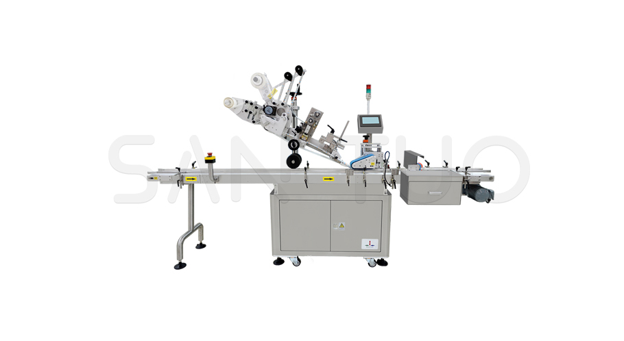 Surface labeling machine for infusion bags