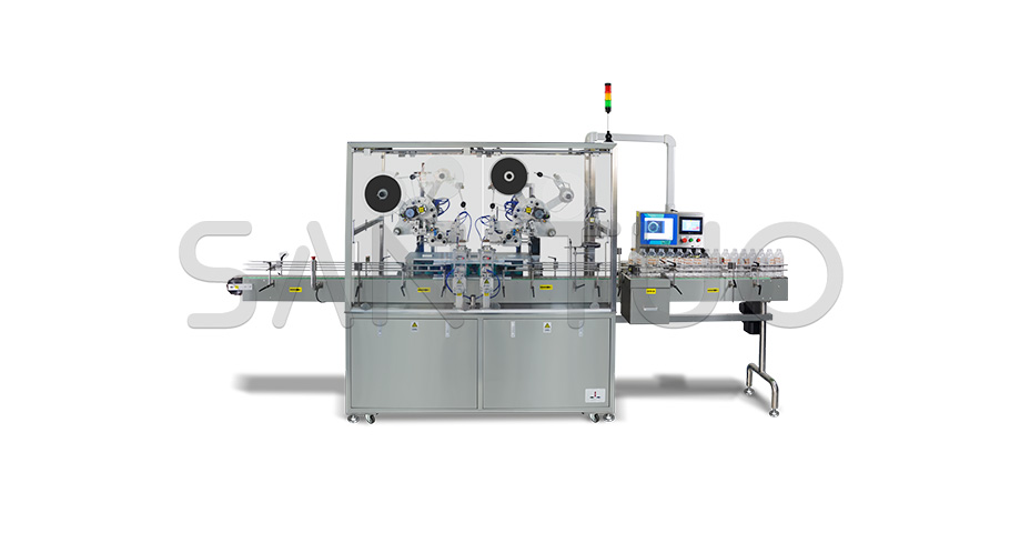 Bottle cap top labeling machine
